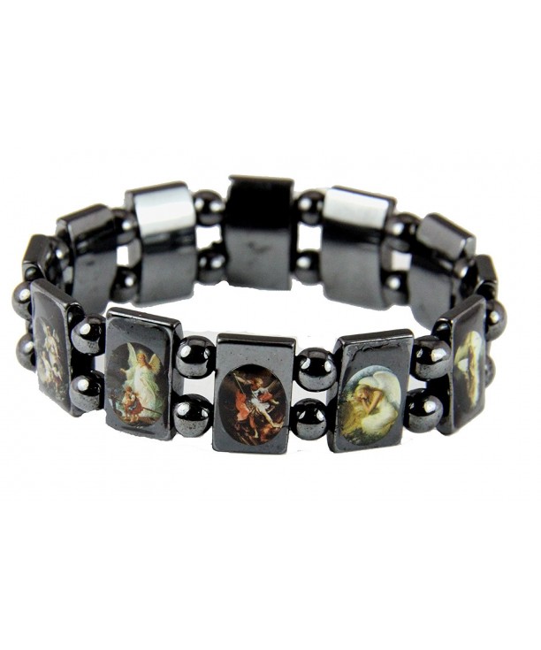 4030165 Saints Hematite Bracelet Stretch