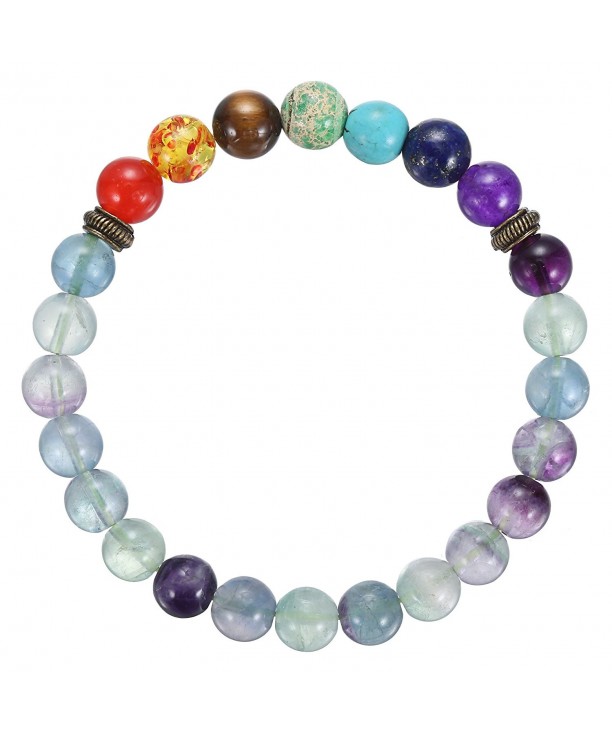 BRCbeads Gemstone Bracelets Fluorite Birthstone