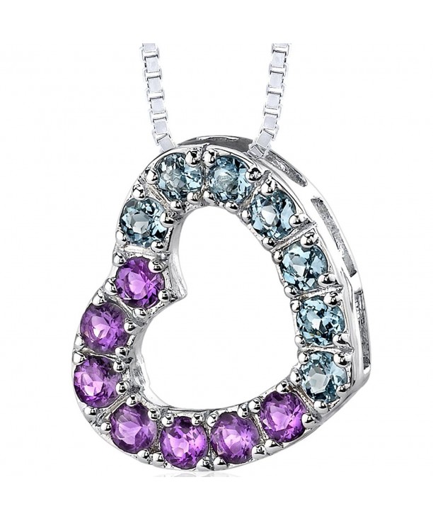 Amethyst Pendant Necklace Sterling Rhodium