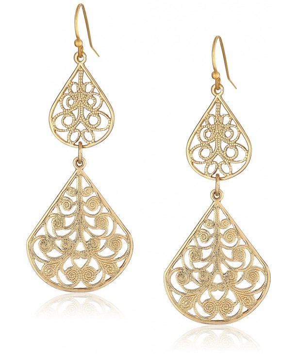 1928 Jewelry Gold Tone Filigree Earrings