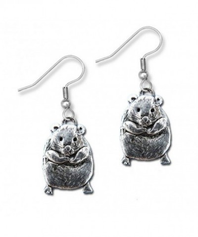 Pewter Hamster Earrings Magic Zoo