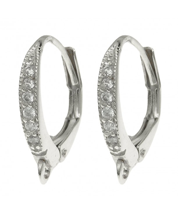 Sterling Leverback Crystal Connector Earrings