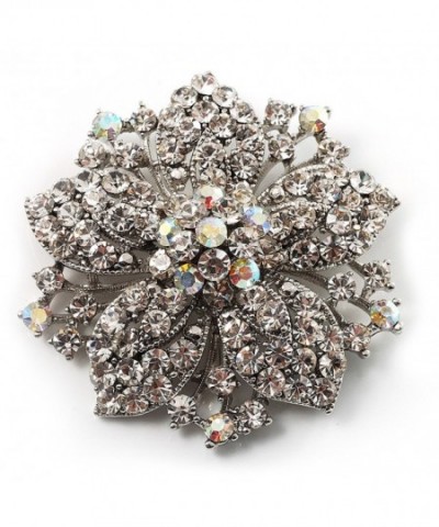 Victorian Corsage Flower Brooch Crystals