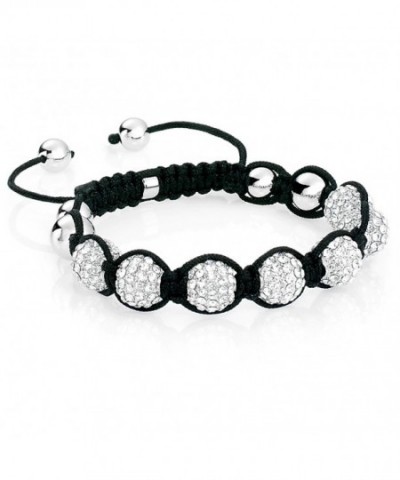 White Crystal Disco Adjustable Bracelet