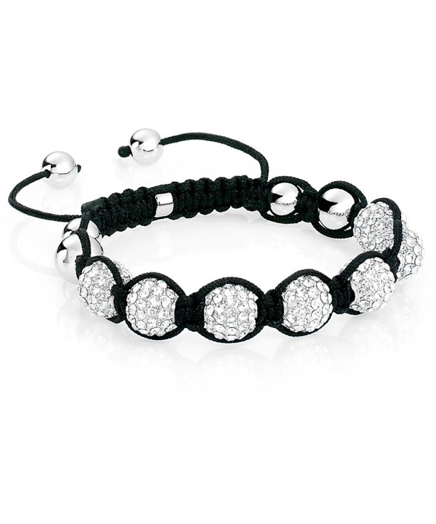 White Crystal Disco Adjustable Bracelet