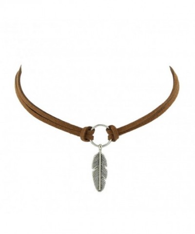 Dastan Elegant Necklace Leather Feather