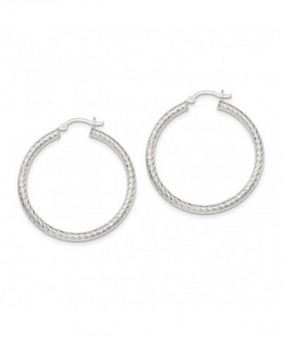 Sterling Silver Polished Diamond cut Earrings