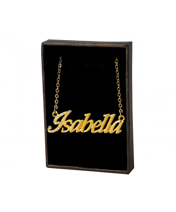Name Necklace Isabella Yellow Plated