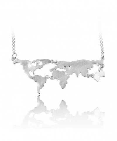 World Continents Pendant Map Necklace