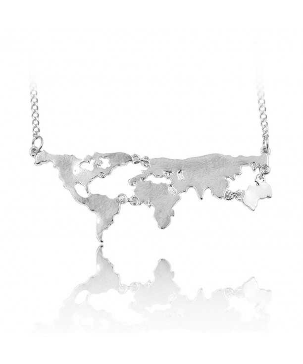 World Continents Pendant Map Necklace