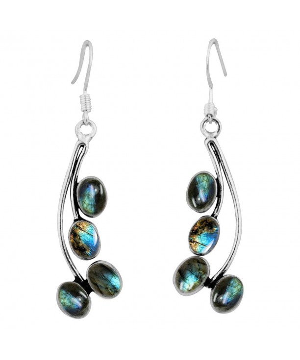 Labradorite Silver Earrings Sterling Jewelry