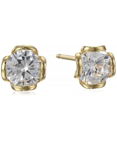 Yellow Plated Sterling Zirconia Earrings