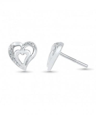 Sterling Silver White Diamond Earring
