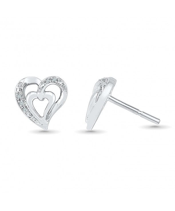 Sterling Silver White Diamond Earring