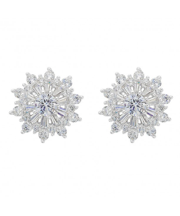 EVER FAITH Sterling Zirconia Snowflake