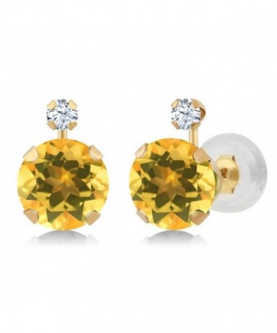 Yellow Citrine Created Sapphire Earrings