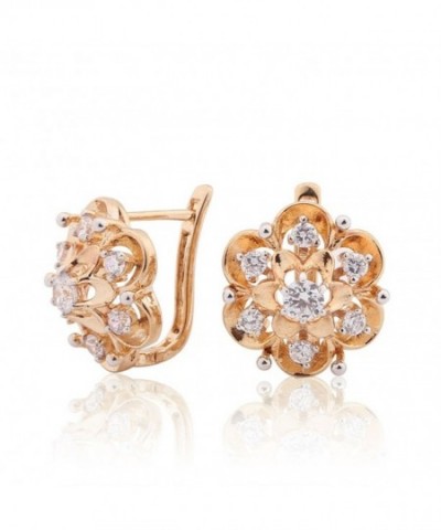 GULICX Zirconia Flower Pierced Earrings