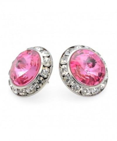 PammyJ Pink Crystal Framed Earrings