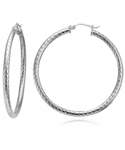 Hoops Loops Sterling Diamond Cut Earrings