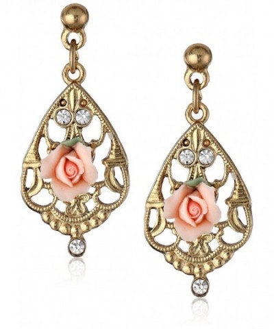 1928 Jewelry Porcelain Crystal Earrings