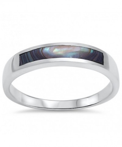 Abalone Design Band Sterling Silver