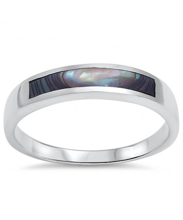 Abalone Design Band Sterling Silver