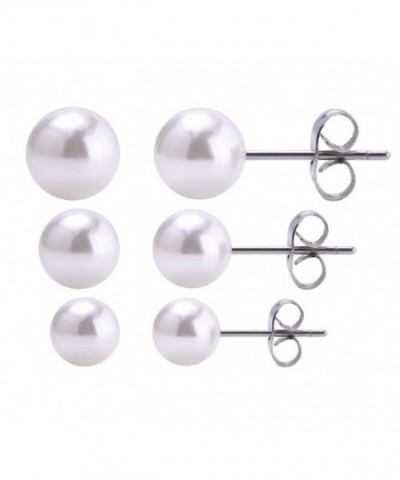 Ghome Simulated Pearl Stud Earrings