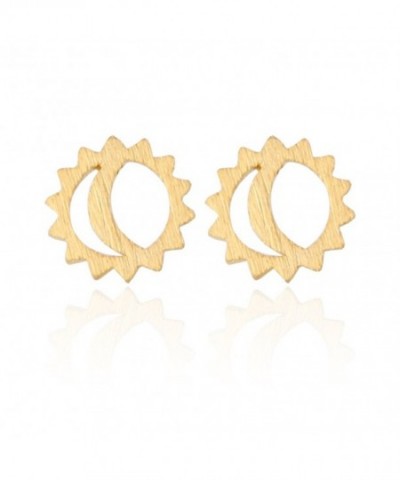 LAONATO Plated Brass Moon Earrings