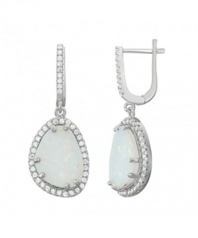 Sterling Silver Created Dangle Earrings