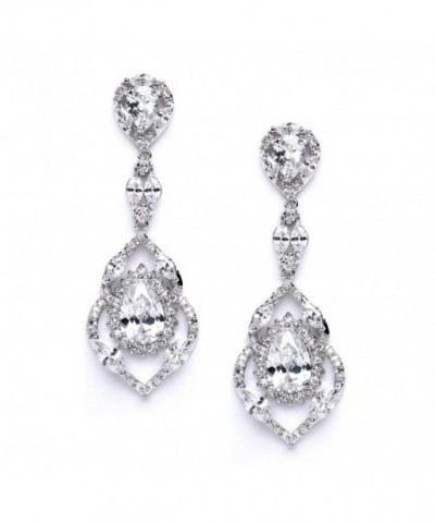 Mariell Teardrop Chandelier Earrings Bridesmaids