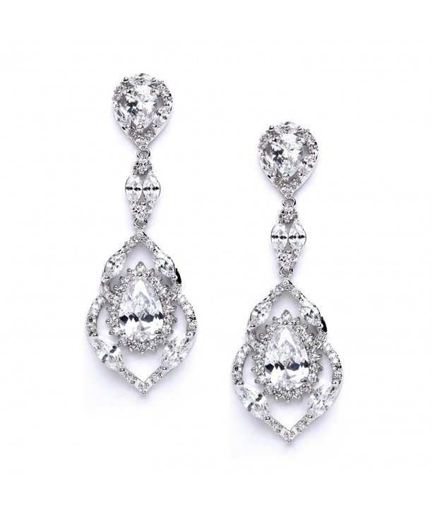 Mariell Teardrop Chandelier Earrings Bridesmaids