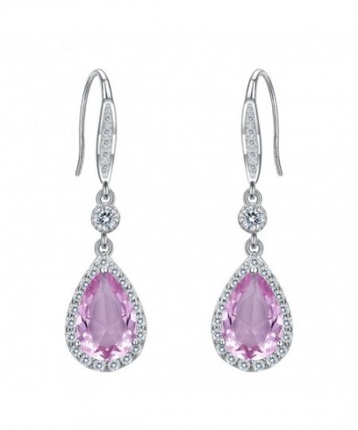 EleQueen Sterling Zirconia Teardrop Earrings