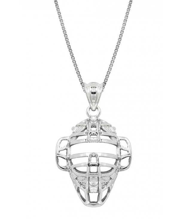 Sterling Baseball Catcher Necklace Pendant