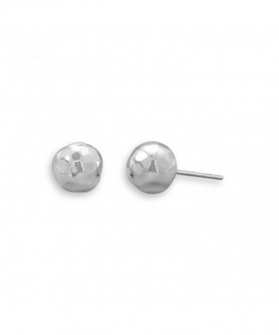 Earrings Polished Hammered Sterling Silver