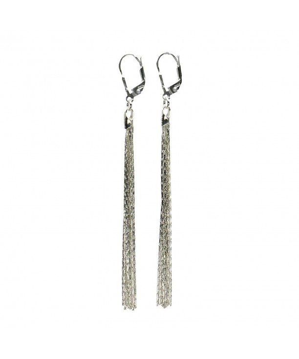 Sterling Multi Strand Diamond Cut Leverback Earrings