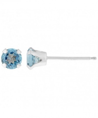 Round Topaz White Birthstone Earrings