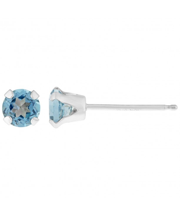 Round Topaz White Birthstone Earrings