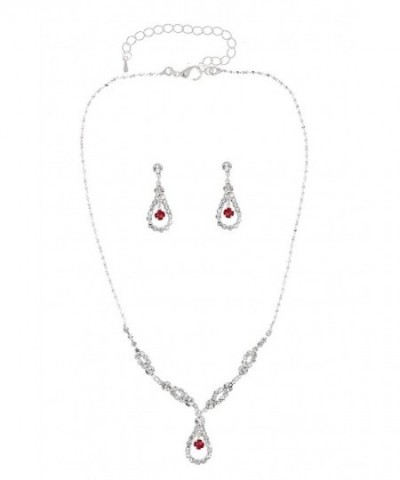 Elegant Teardrop Crystal Necklace Earrings