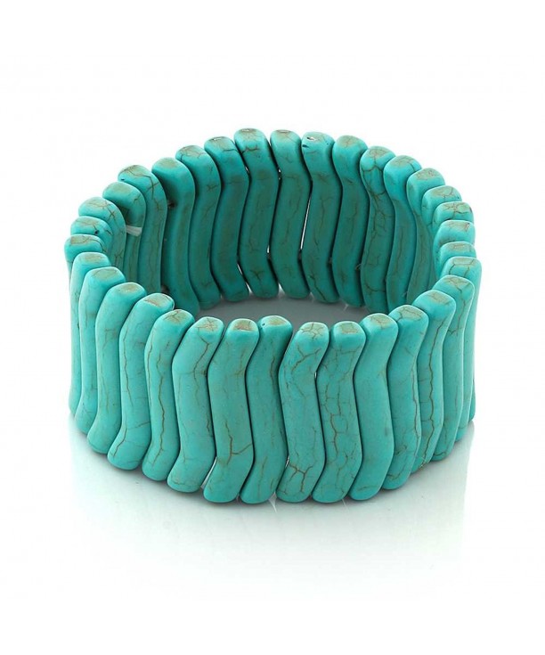 Simulated Turquoise Howlite Stretchy Bracelet