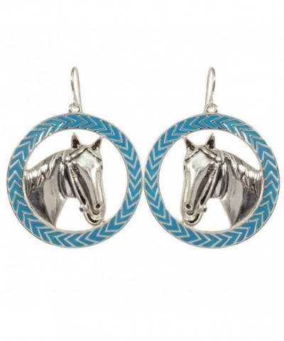 Chevron Circle Western Dangle Earrings