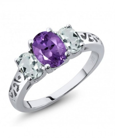 Amethyst Aquamarine Sterling 3 Stone Available