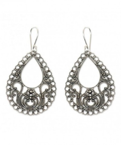 NOVICA Sterling Silver Filigree Earrings