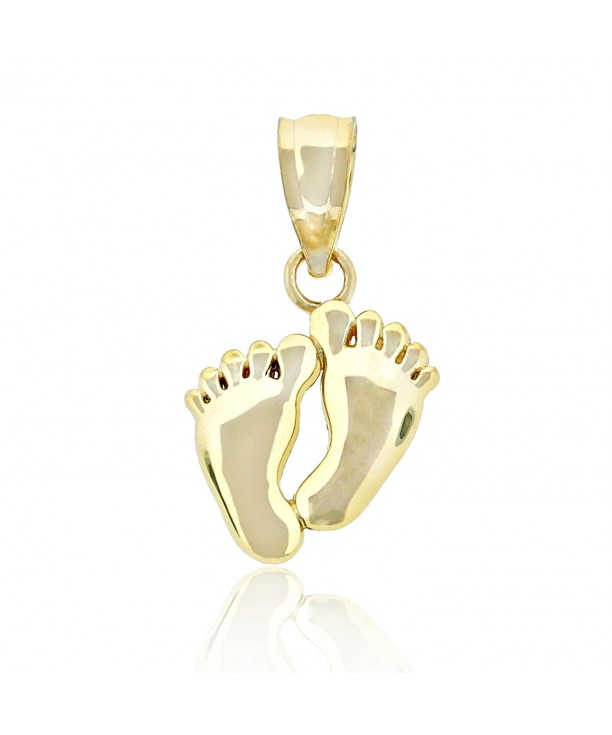 Gold Baby Feet Charm Solid