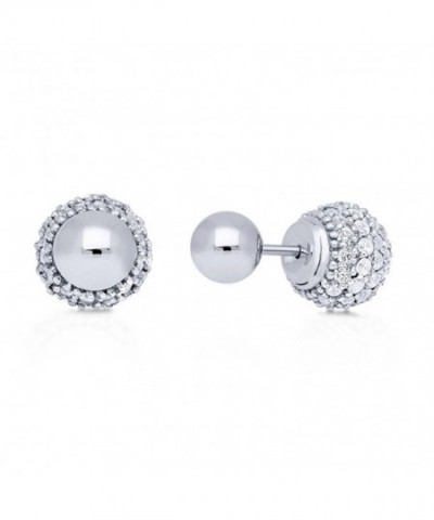 BERRICLE Rhodium Sterling Zirconia Earrings