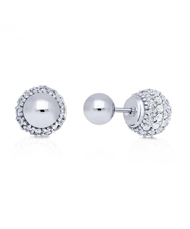 BERRICLE Rhodium Sterling Zirconia Earrings