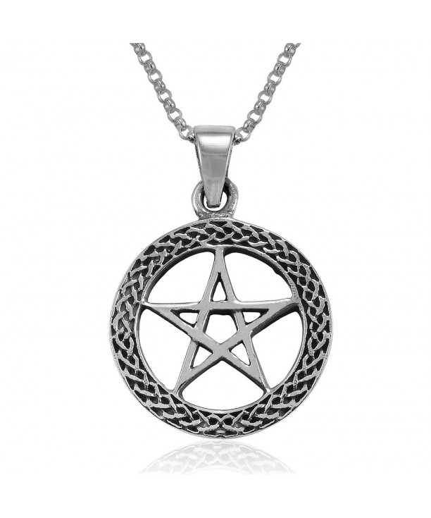 Sterling Silver Pentacle Pentagram Necklace