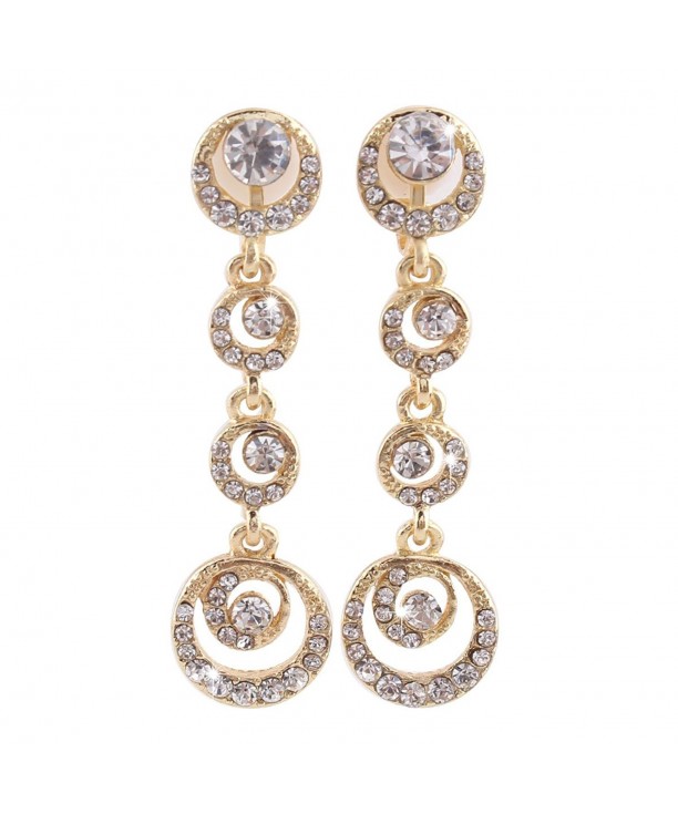 Grace Jun Rhinestone Earrings Pierced