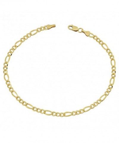 Yellow Filled Solid Figaro Bracelet