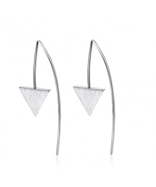 Sterling Minimalist Triangle Dangling Earrings