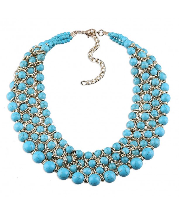 Weaving Turquoise Statement Necklaces Jewelry